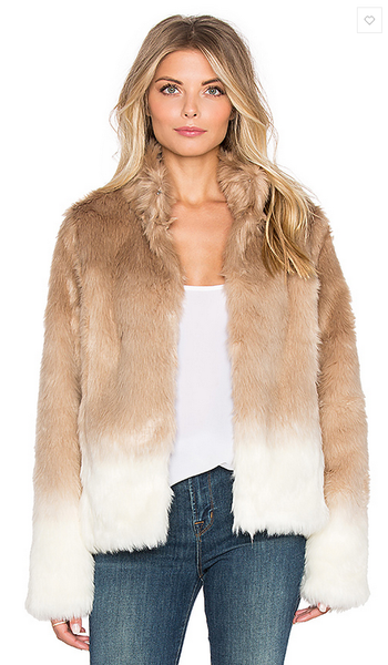 FAUX FUR CHUBBY FUNNEL NECK BOMBER